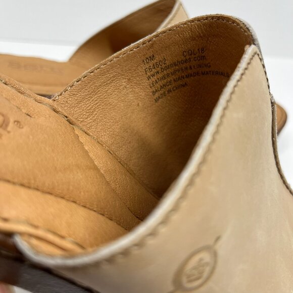 NWOT Born Comfort Sole Tan Leather Mule Block Heel Sz.10 - Picture 5 of 8